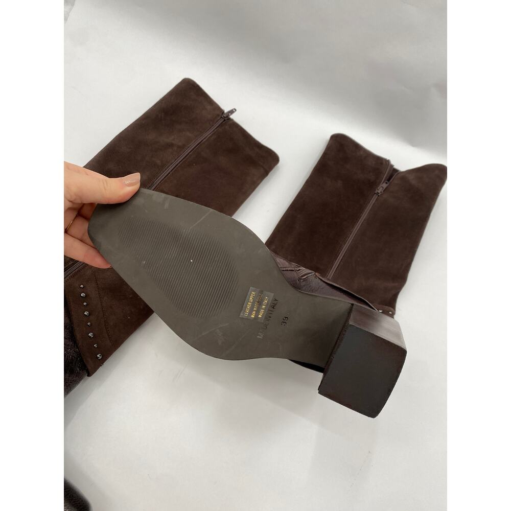 Emanuele Crasto 39 brown leather suede heeled boots - Picture 6 of 9